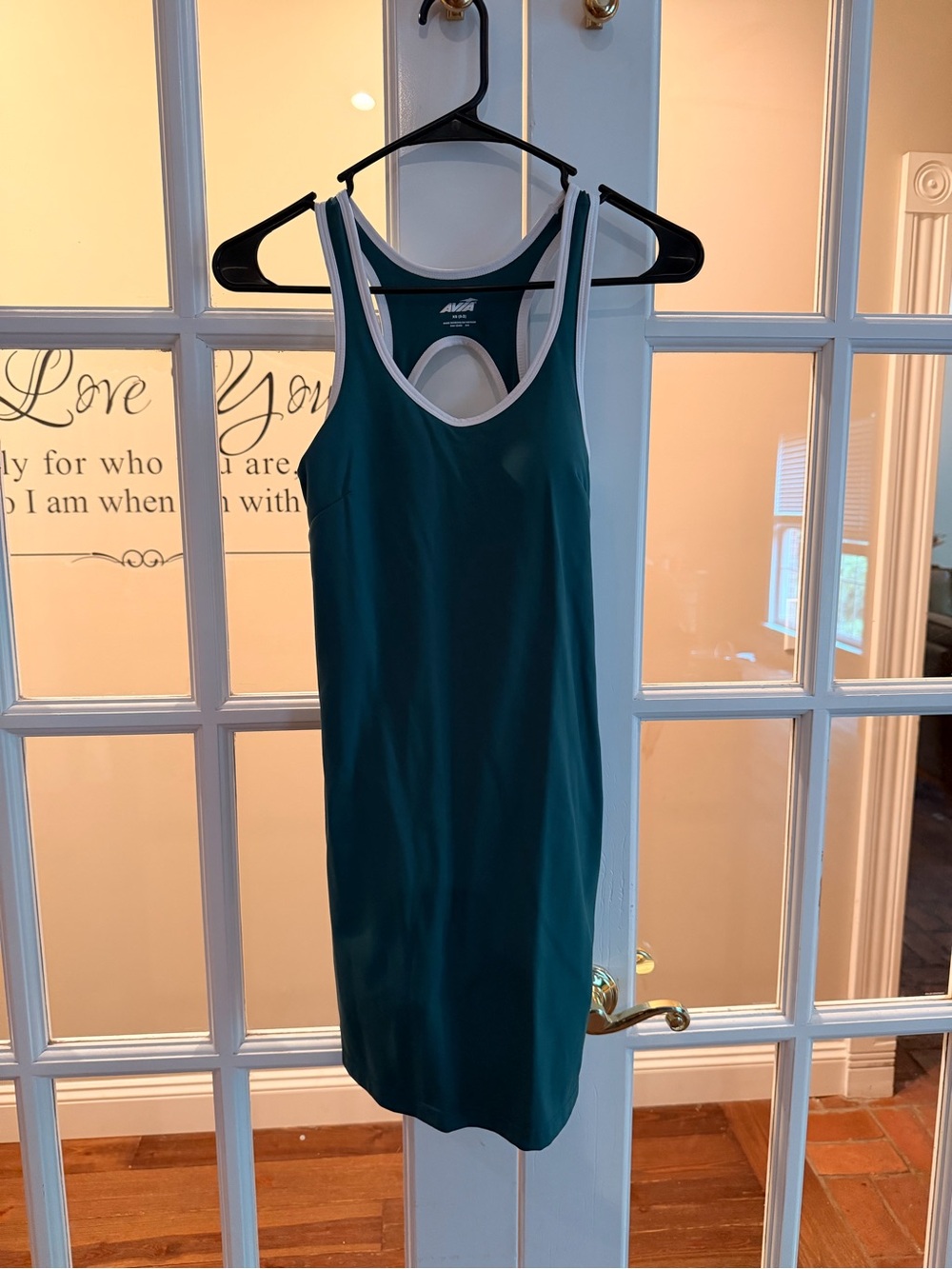 Avia Teal Athletic Tank Dress with White Trim